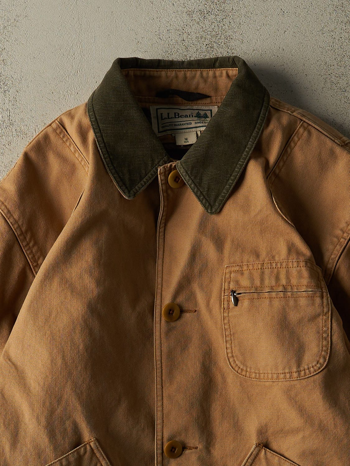 Vintage 90s Camel LL Bean Flannel Lined Chore Jacket (M/L)
