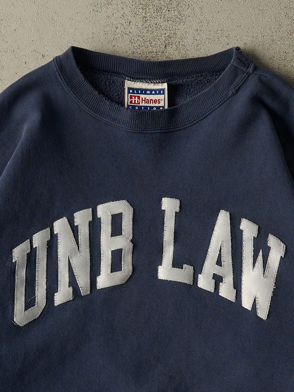 Vintage 90s Navy Blue UNB Law Embroidered Crewneck (XL/XXL)