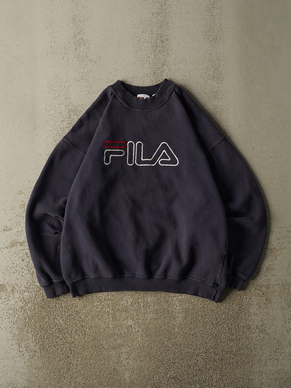 Vintage 90s Navy Blue Fila Embroidered Crewneck (M/L)