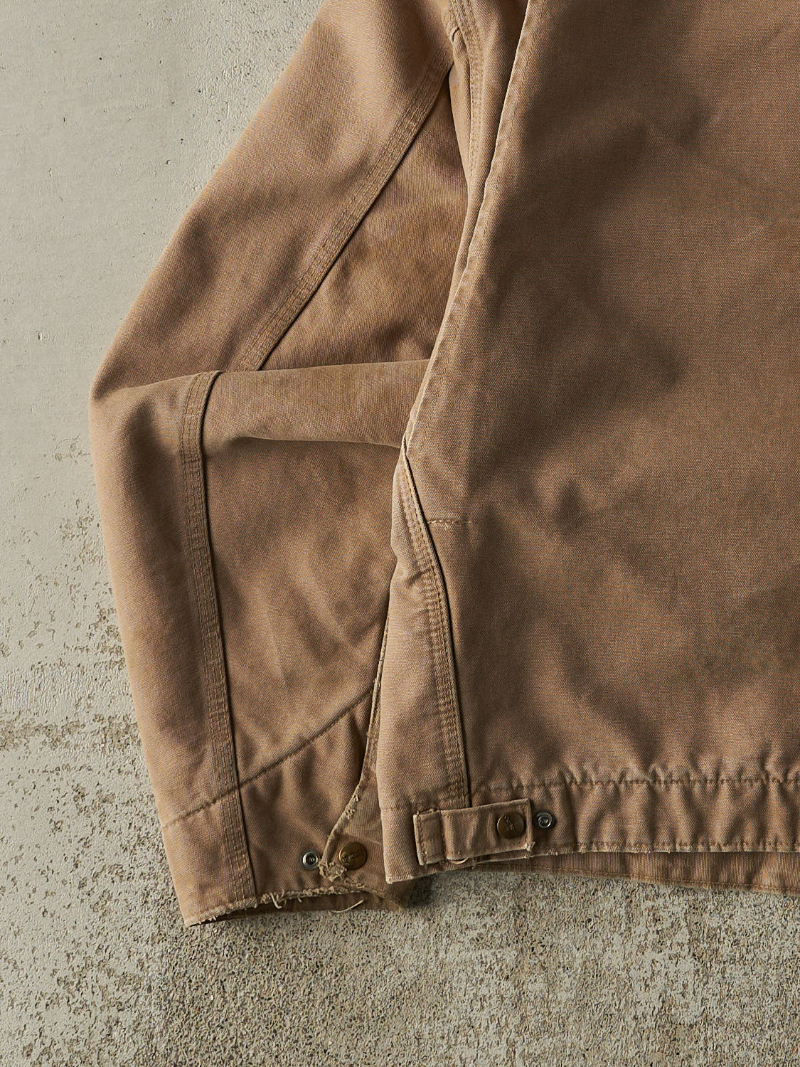 Vintage 90s Beige Carhartt Blanket Lined Embroidered Detroit Jacket (M/L)
