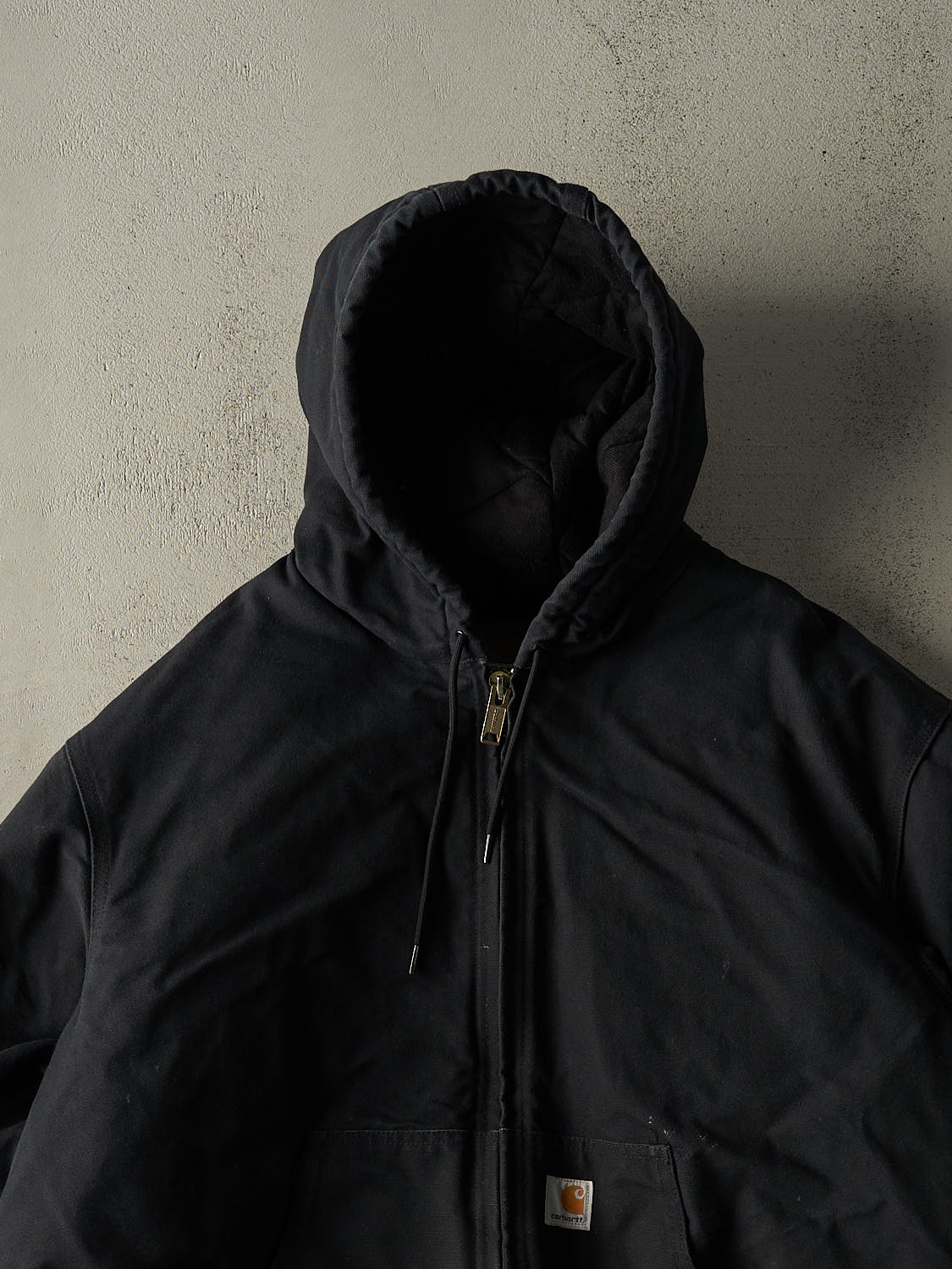 Vintage Y2K Black Carhartt Hooded Active Jacket (XL/XXL)