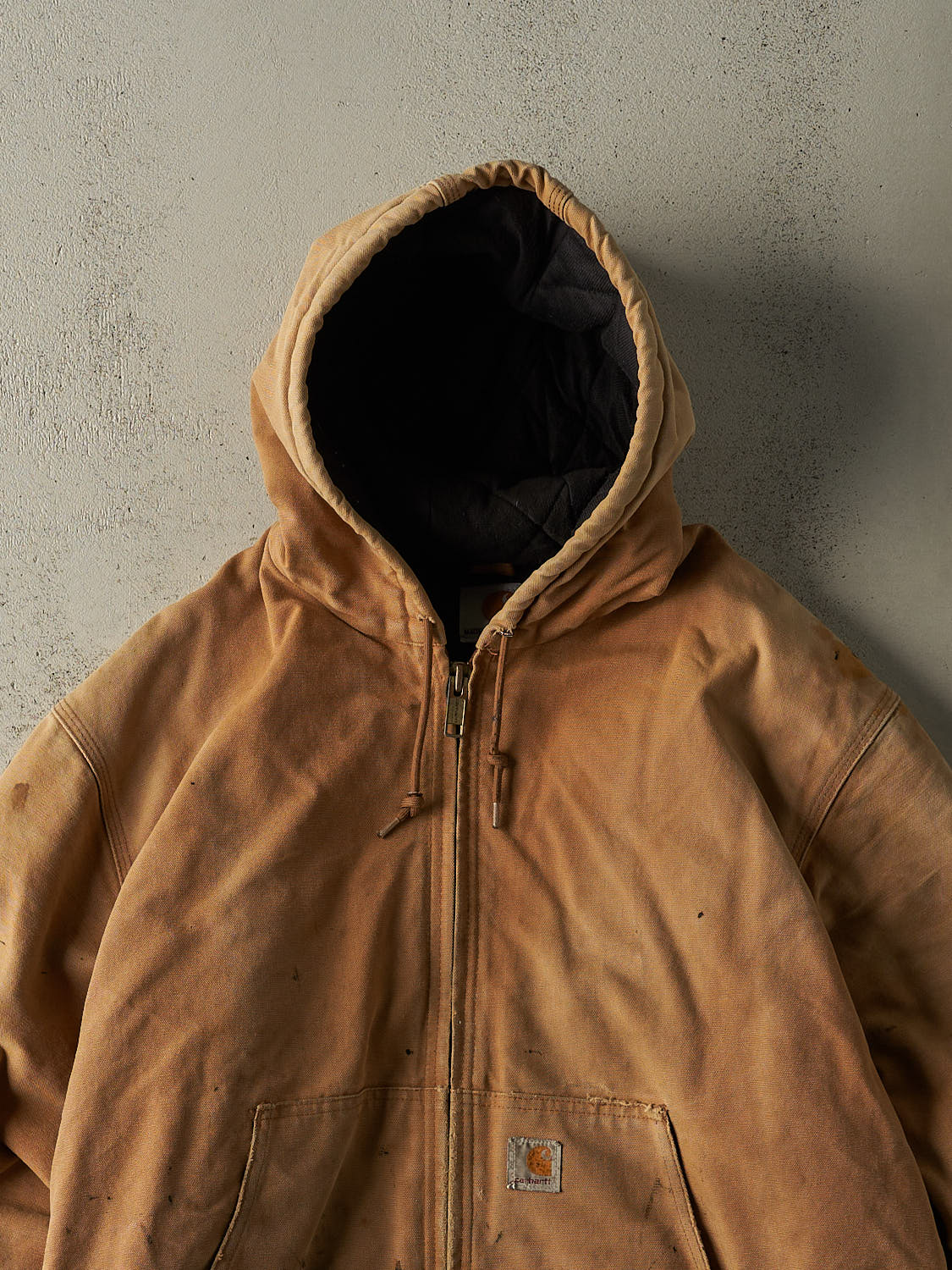 Vintage 90s Camel Carhartt Hooded Active Jacket (L/XL)