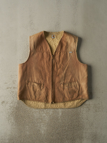 CarharttのUSA製シェルパライニングベスト80S Vintage 80s Beige Carhartt Sherpa Lined Work Vest (XL/XXL