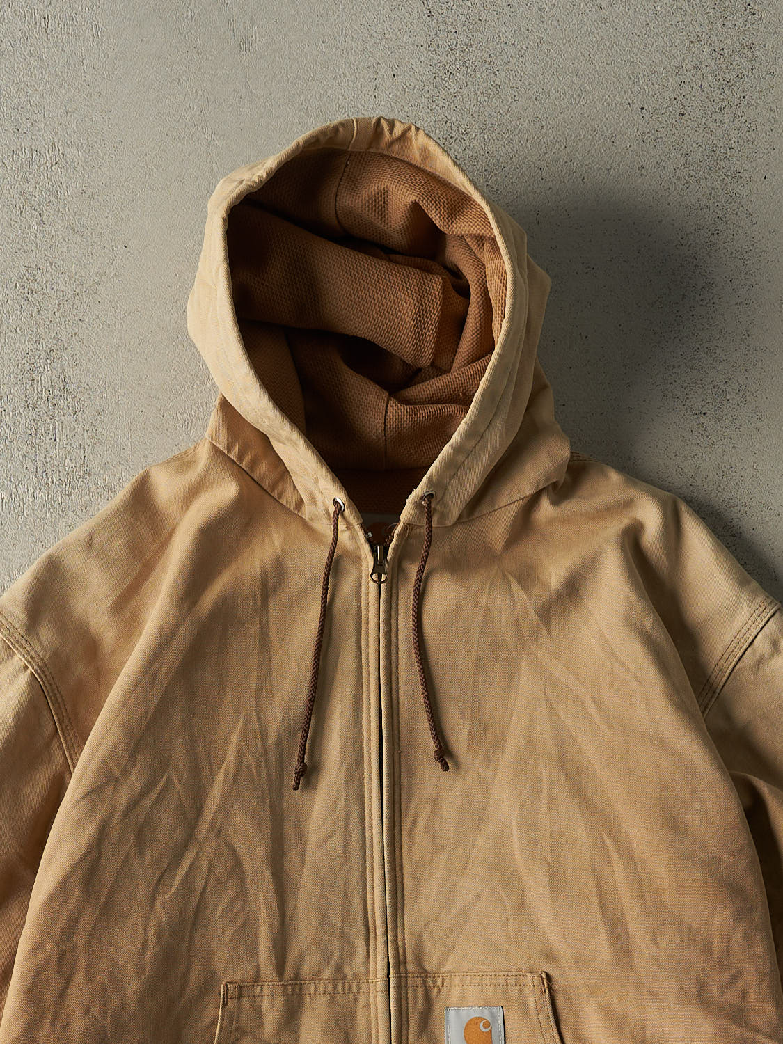 Vintage 90s Beige Carhartt Hooded Active Jacket (L)