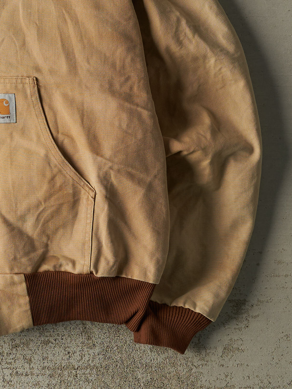 Vintage 90s Beige Carhartt Hooded Active Jacket (L)