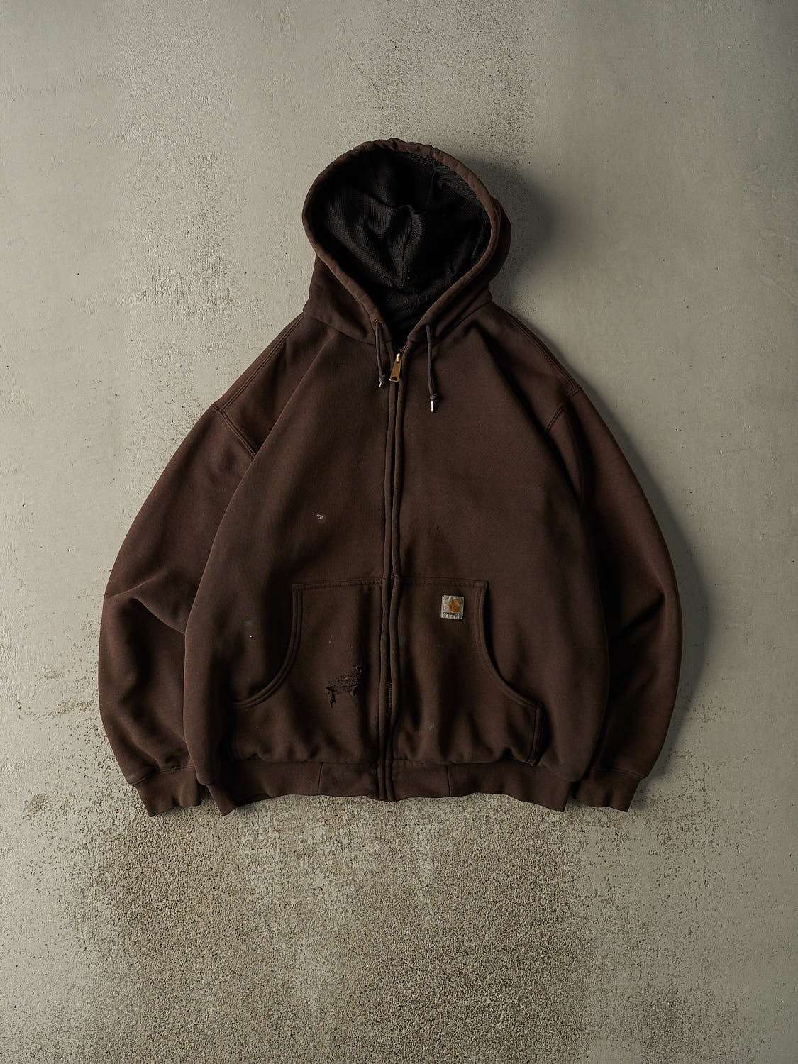 Vintage 90s Brown Carhartt Heavyweight Zip Up Hoodie (XL)