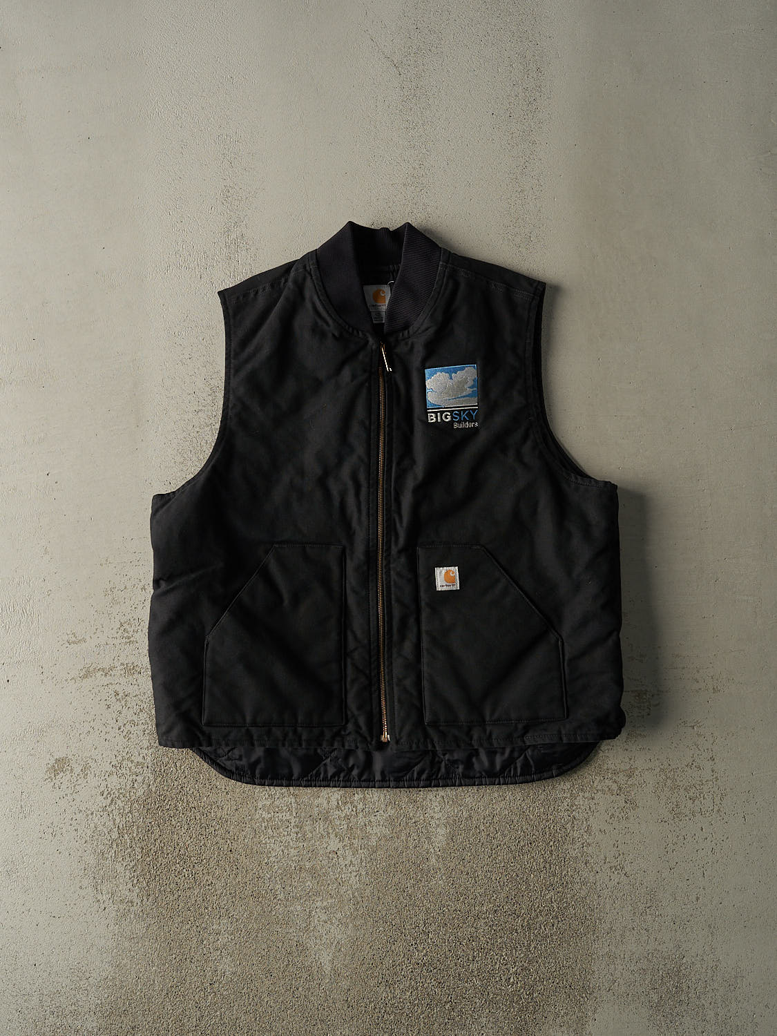 Vintage Y2K Black Carhartt Embroidered Work Vest (XXL)