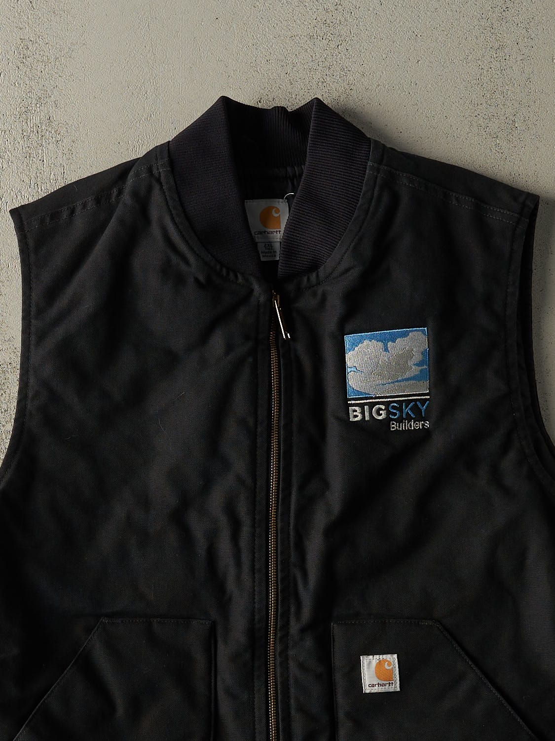 Vintage Y2K Black Carhartt Embroidered Work Vest (XXL)