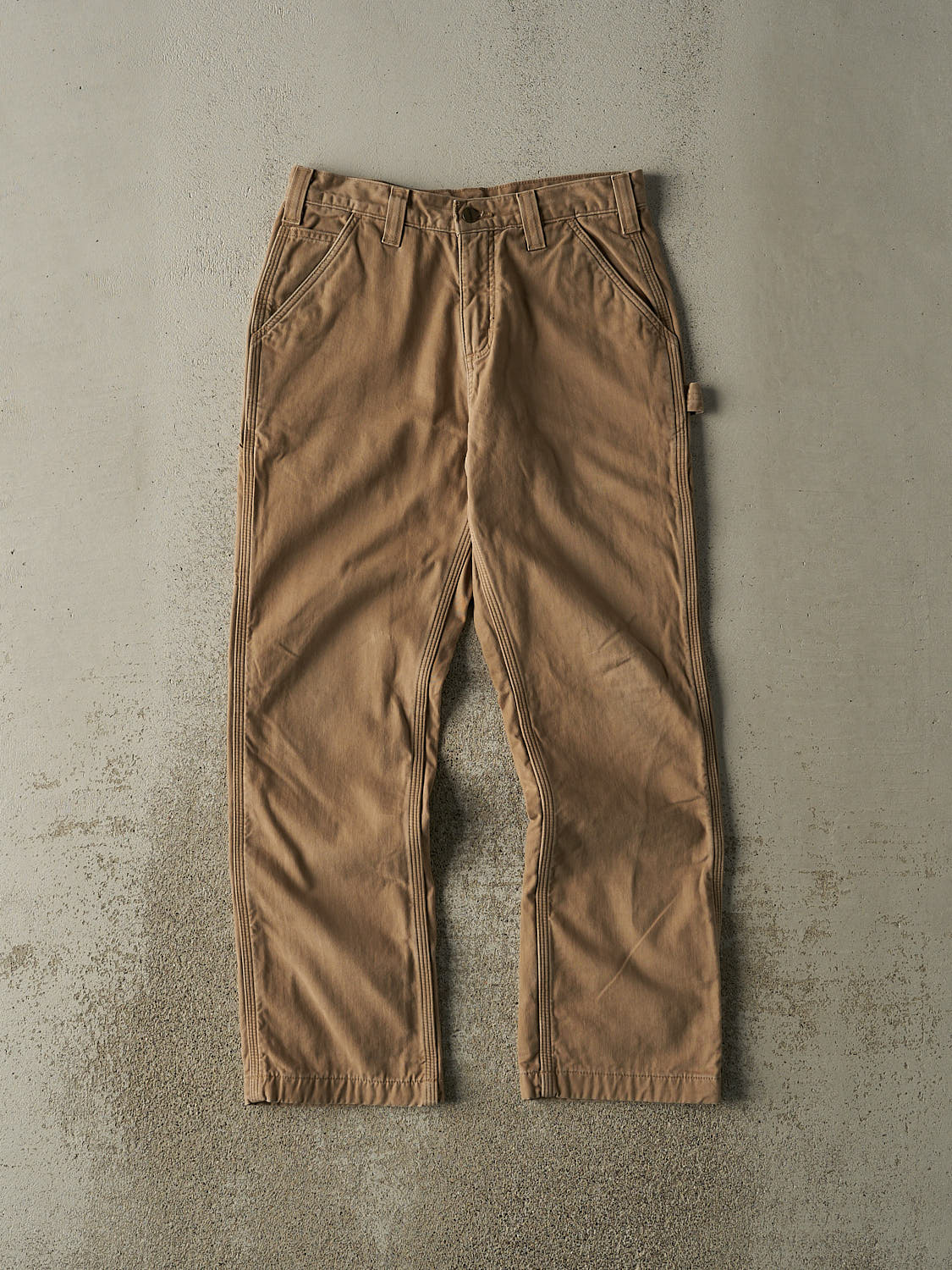 Vintage Y2K Beige Carhartt Flannel Lined Carpenter Pants (29x30)