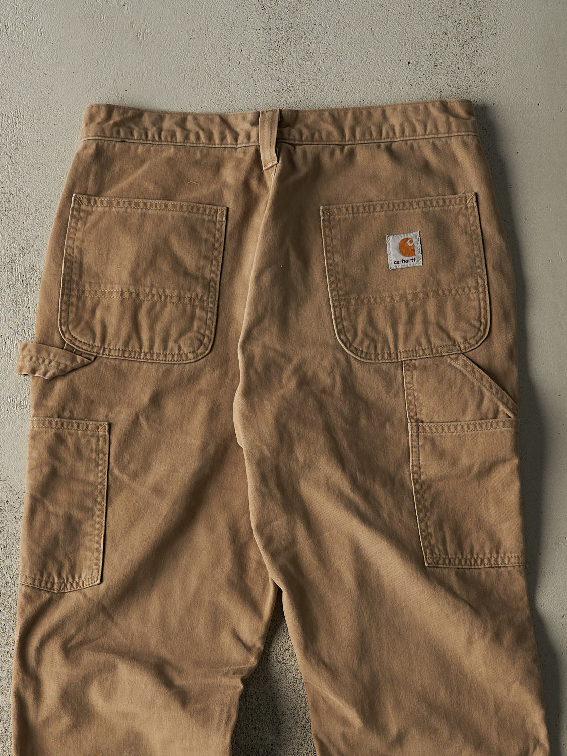 Vintage Y2K Beige Carhartt Flannel Lined Carpenter Pants (29x30)