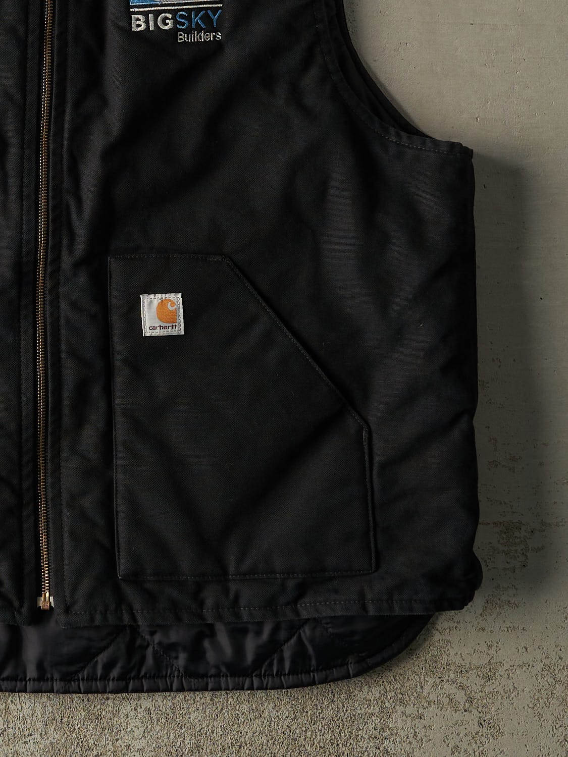 Vintage Y2K Black Carhartt Embroidered Work Vest (XXL)