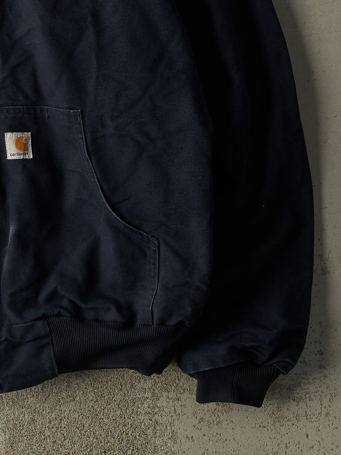 Vintage 90s Navy Blue Carhartt Hooded Active Jacket (XL/XXL)