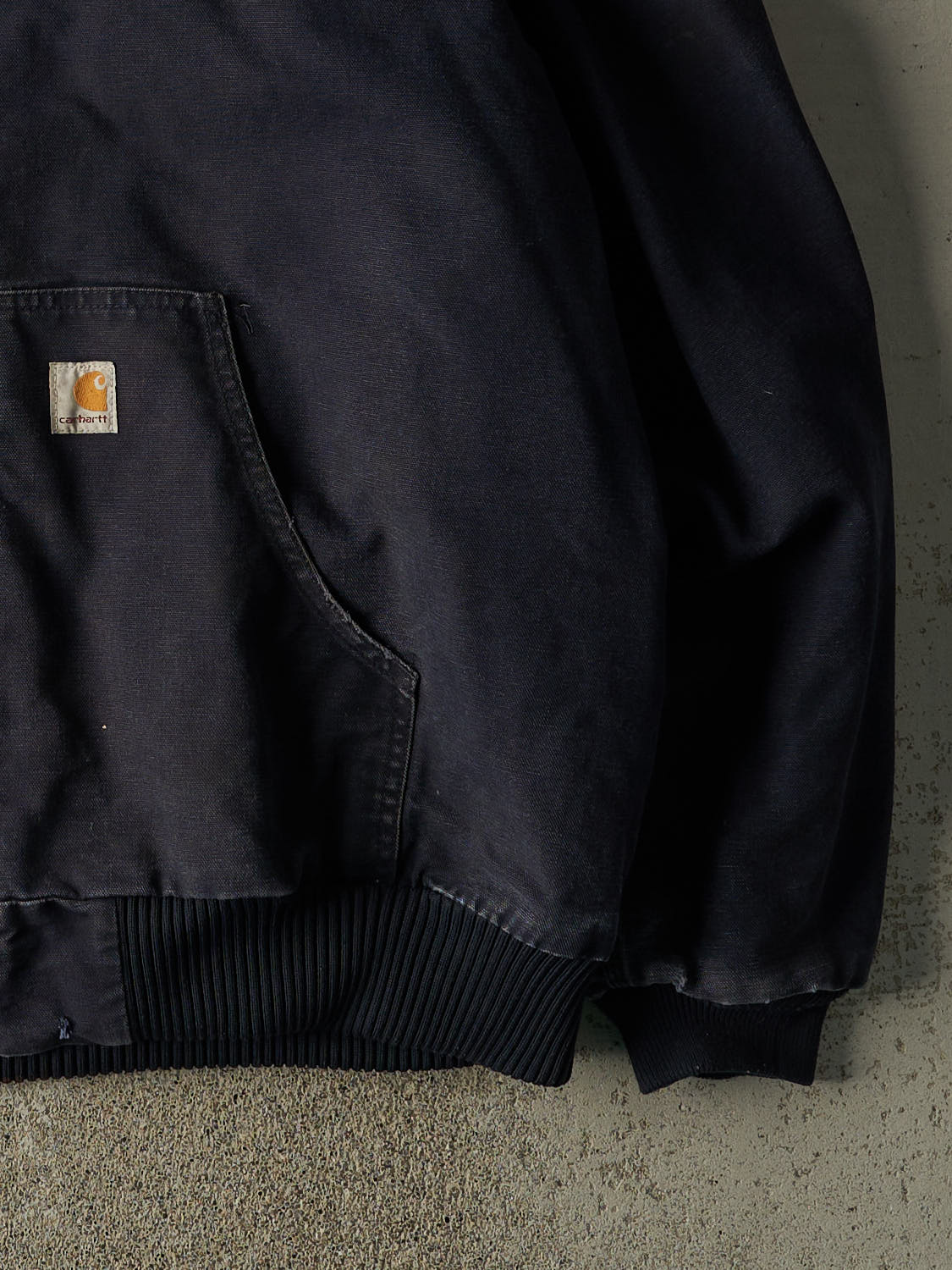 Vintage 90s Sun Faded Navy Carhartt Hooded Active Jacket (XL)