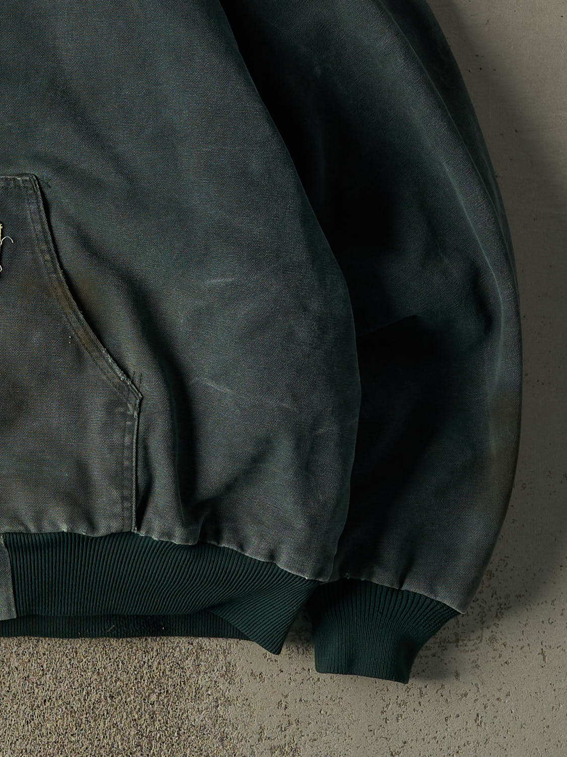 Vintage 90s Washed Green Carhartt Hooded Active Jacket (XL/XXL)