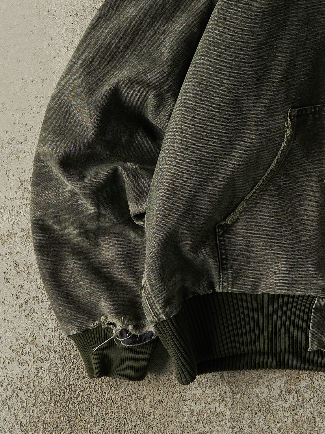 Vintage 90s Washed Green Carhartt Hooded Active Jacket (M)