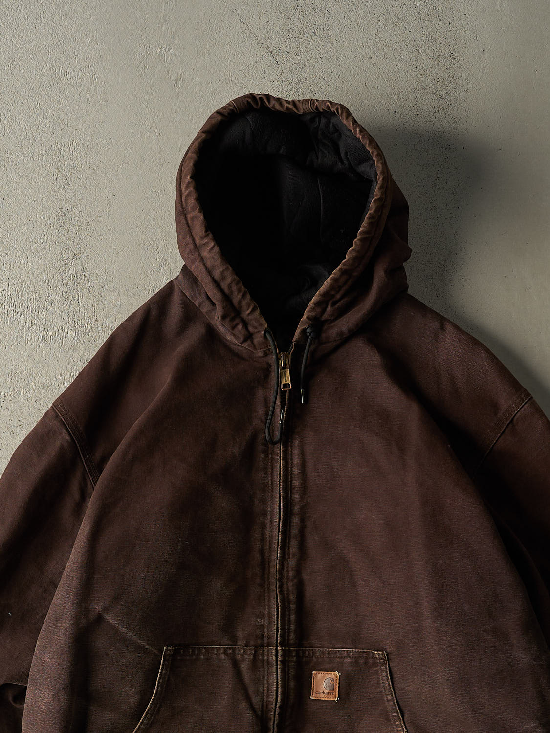 Vintage Y2K Brown Carhartt Hooded Active Jacket (XXL)