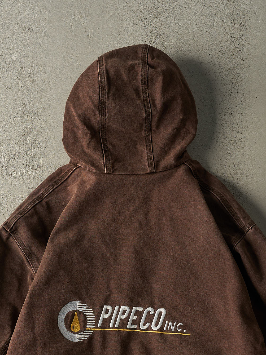 Vintage Y2K Sun Faded Brown Carhartt Embroidered Hooded Active