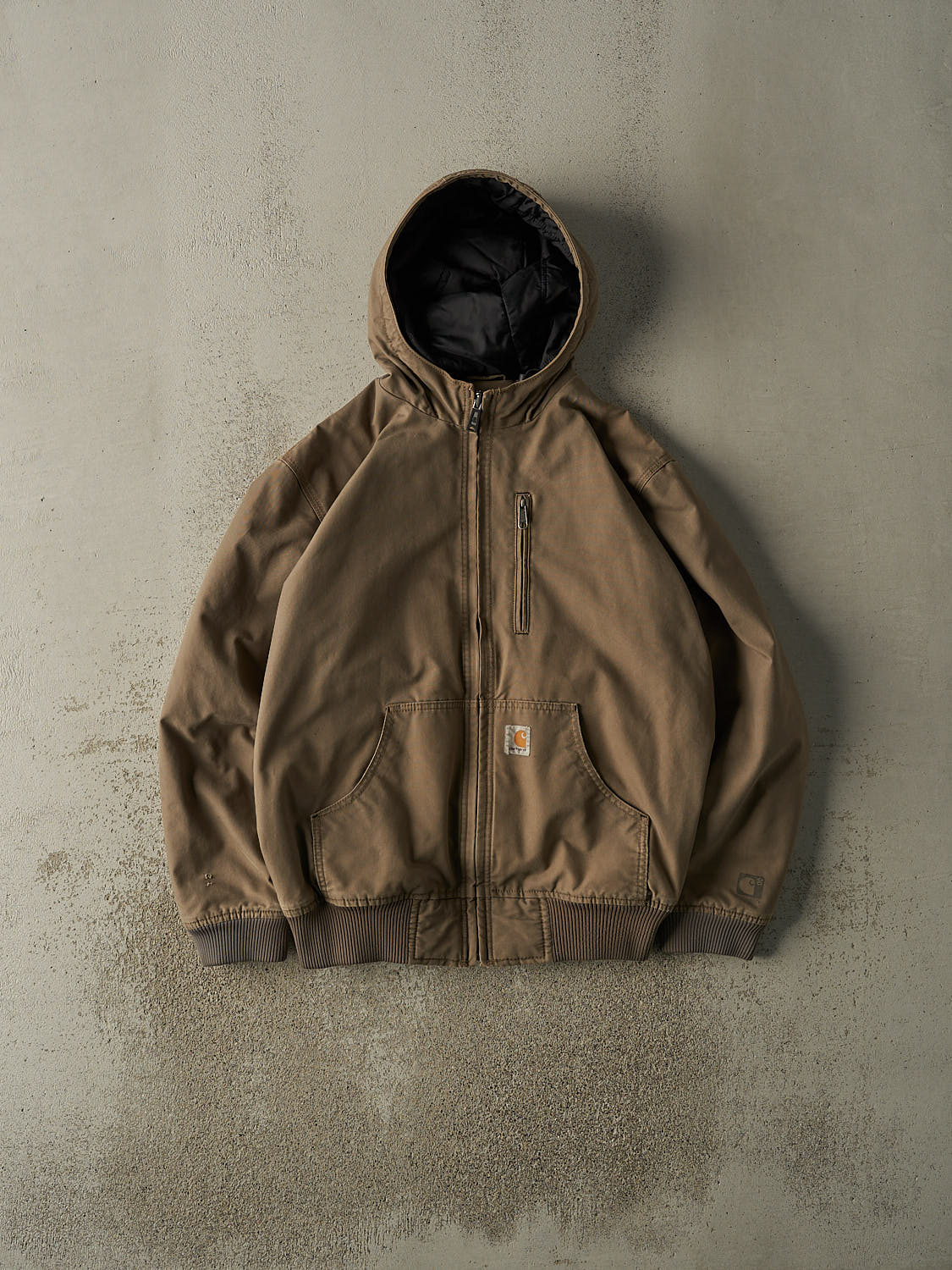 Vintage Y2K Beige Carhartt Hooded Jacket (M/L)