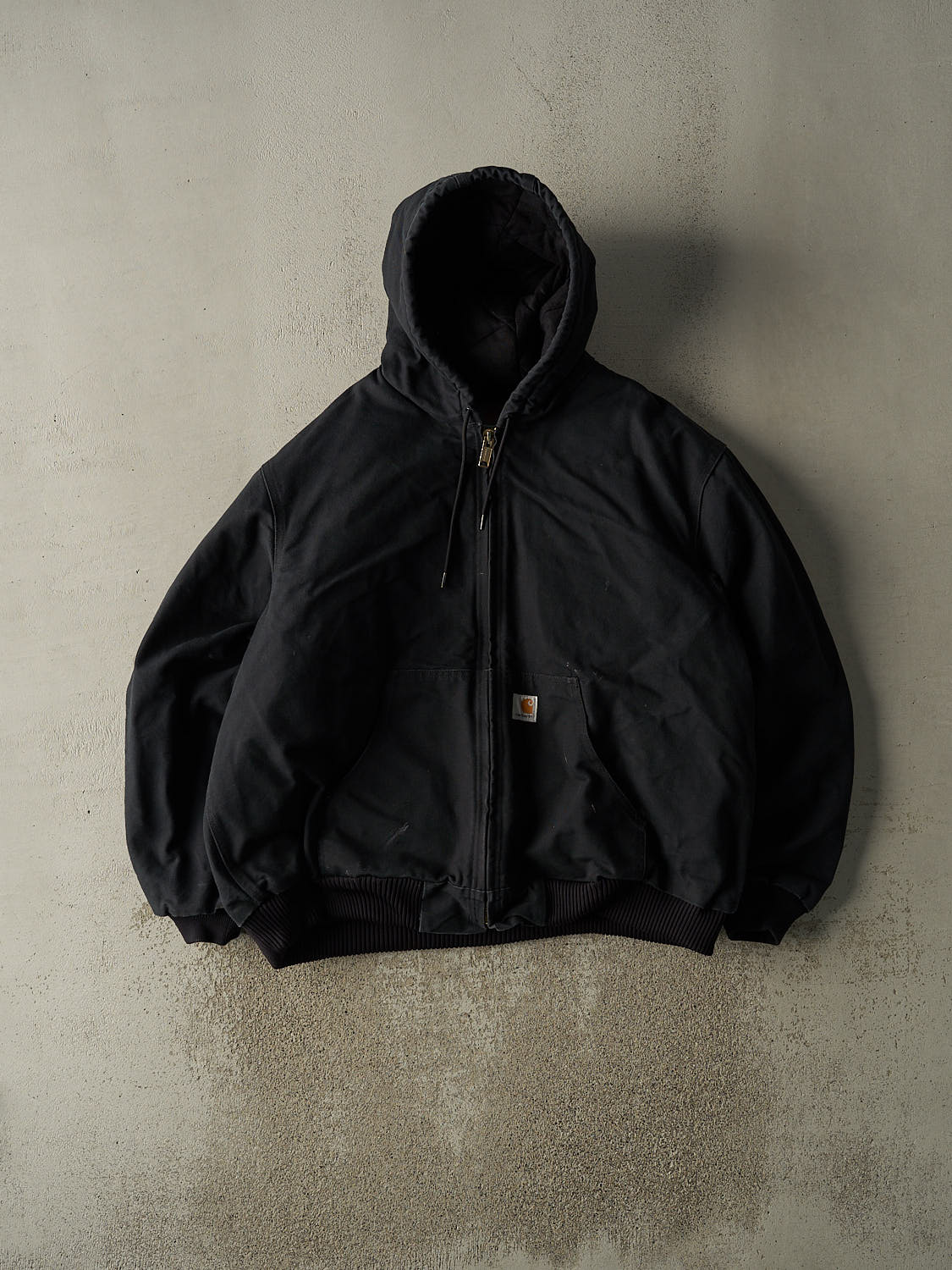 Vintage Y2K Black Carhartt Hooded Active Jacket (XL/XXL)