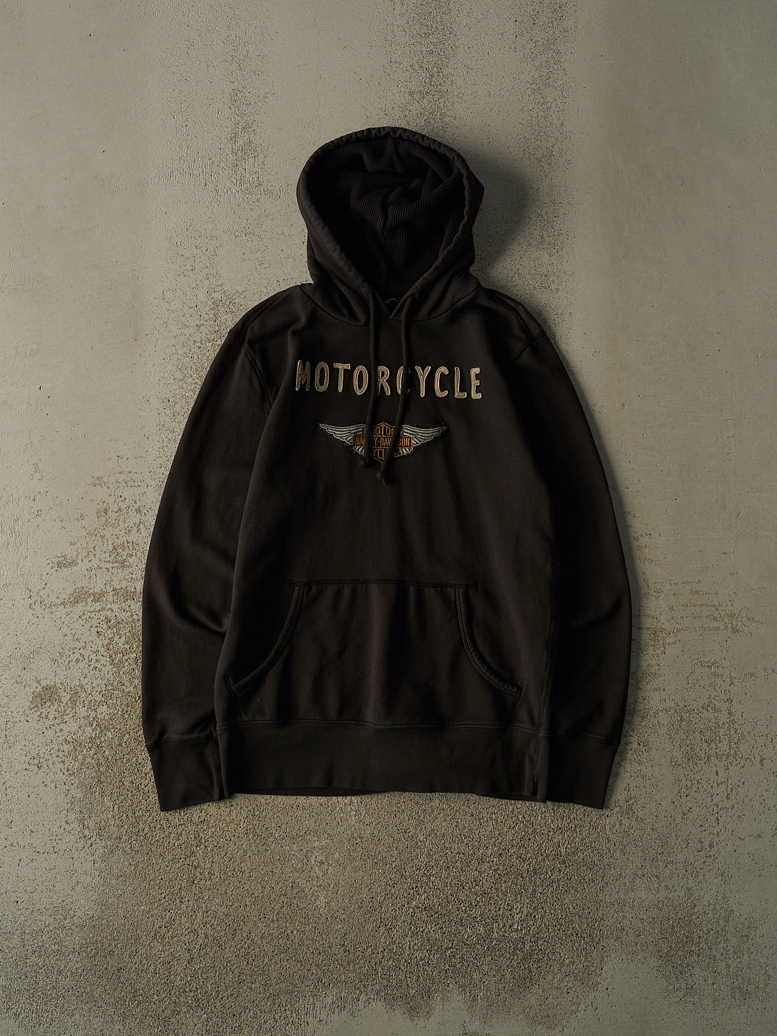 Vintage Y2K Black Harley Davidson Embroidered Hoodie (M/L)