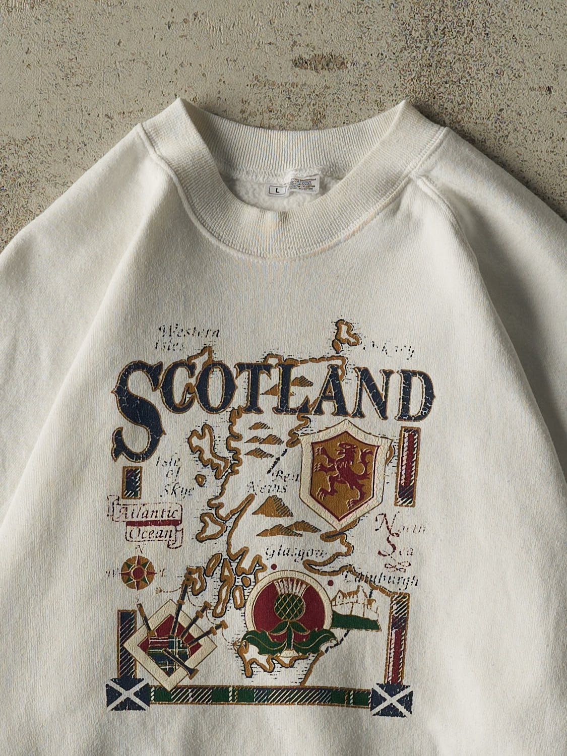 Vintage 80s White Scotland Crewneck (M)