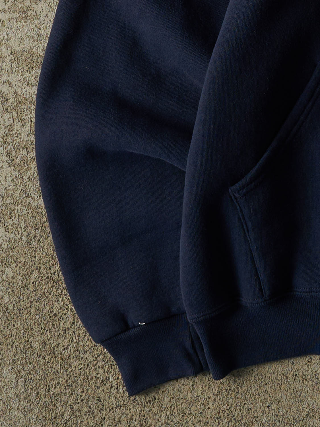 Vintage 90s Navy Blue Russell Athletic Blank Zip Up Hoodie (M/L)