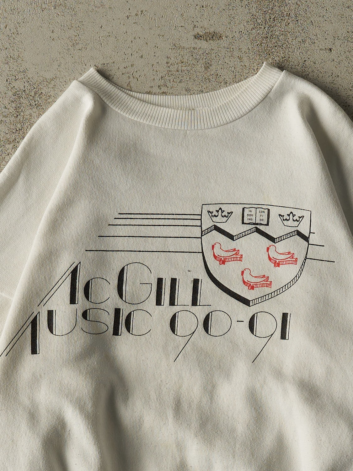 Vintage 90s White McGill University Music Crewneck (M)