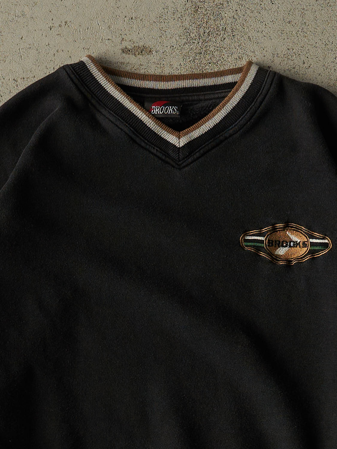 Vintage 90s Black Brooks Embroidered Crewneck (L)