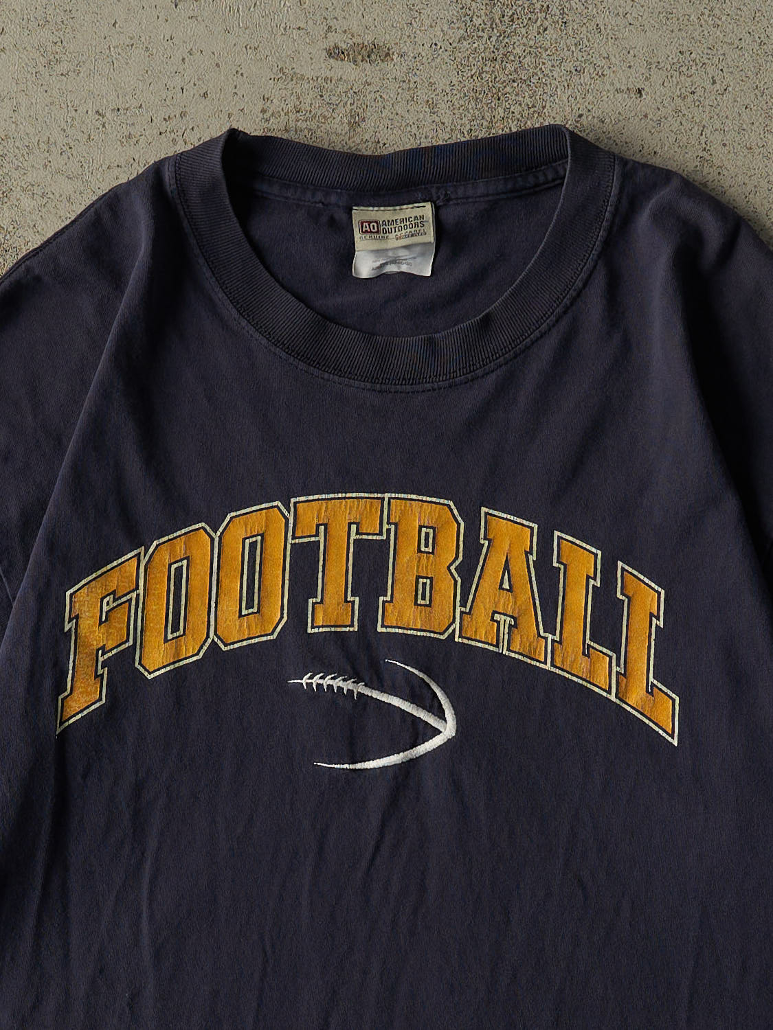 Vintage Y2K Navy Blue Football Tee (L)