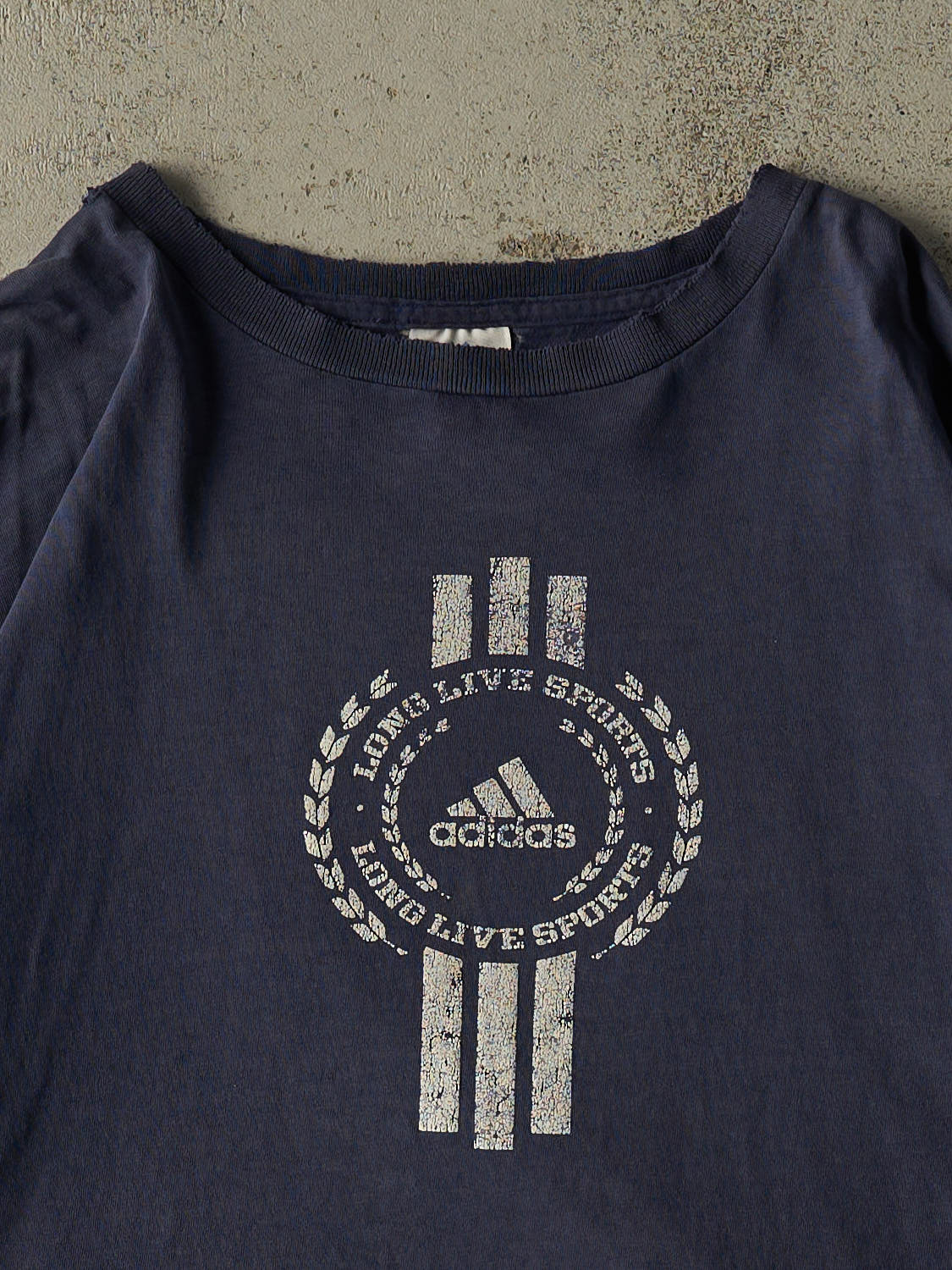 Vintage 90s Navy Blue Adidas Logo Tee (XL/XXL)