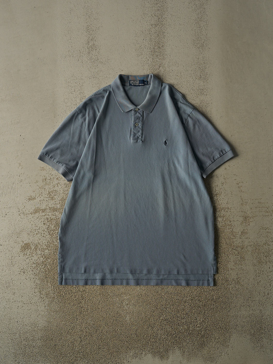 Vintage 90s Blue Polo Embroidered Quarter Button Tee (XL)