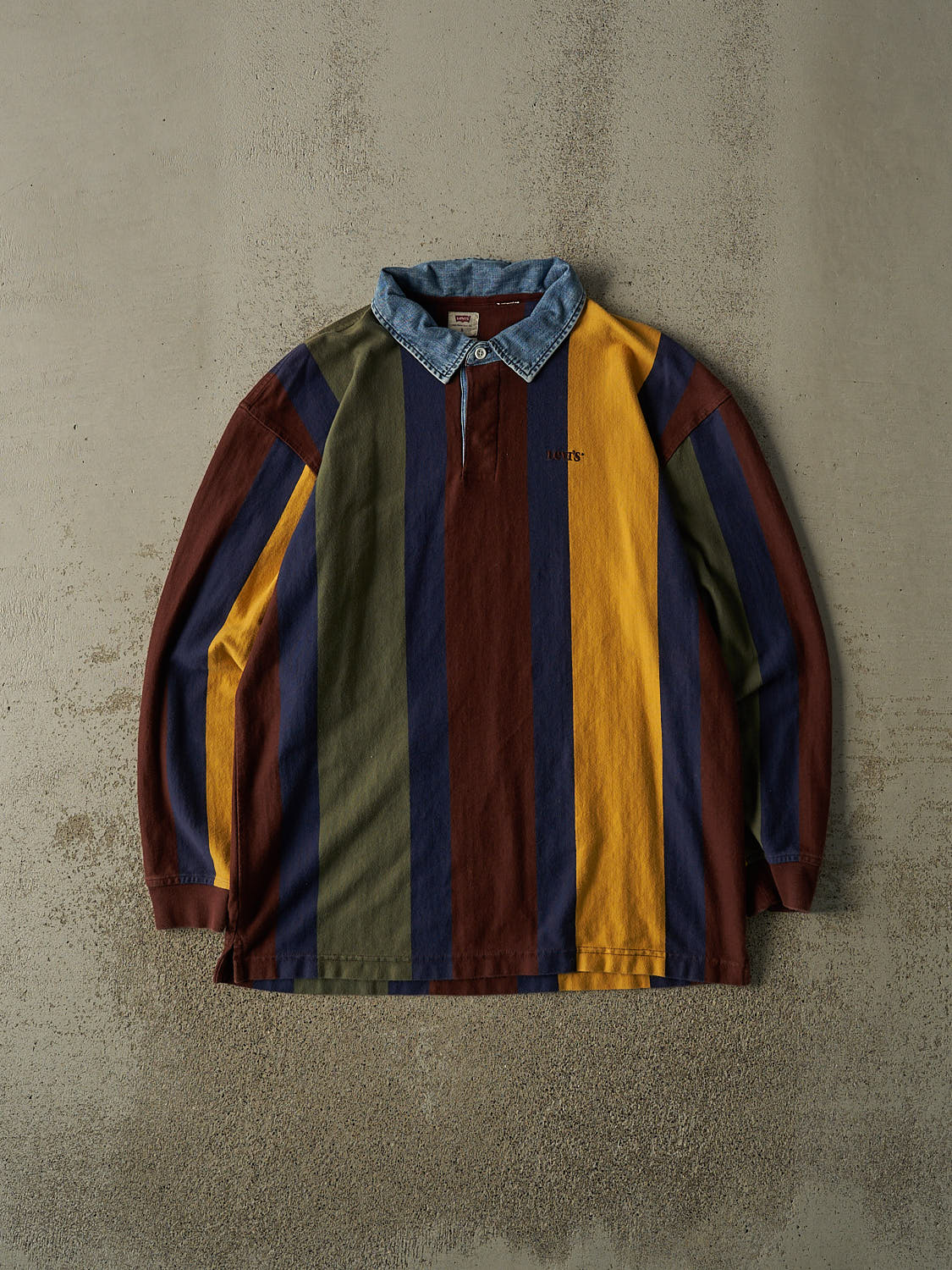 Vintage 90s Green Levi's Quarter Button Long Sleeve (L/XL)