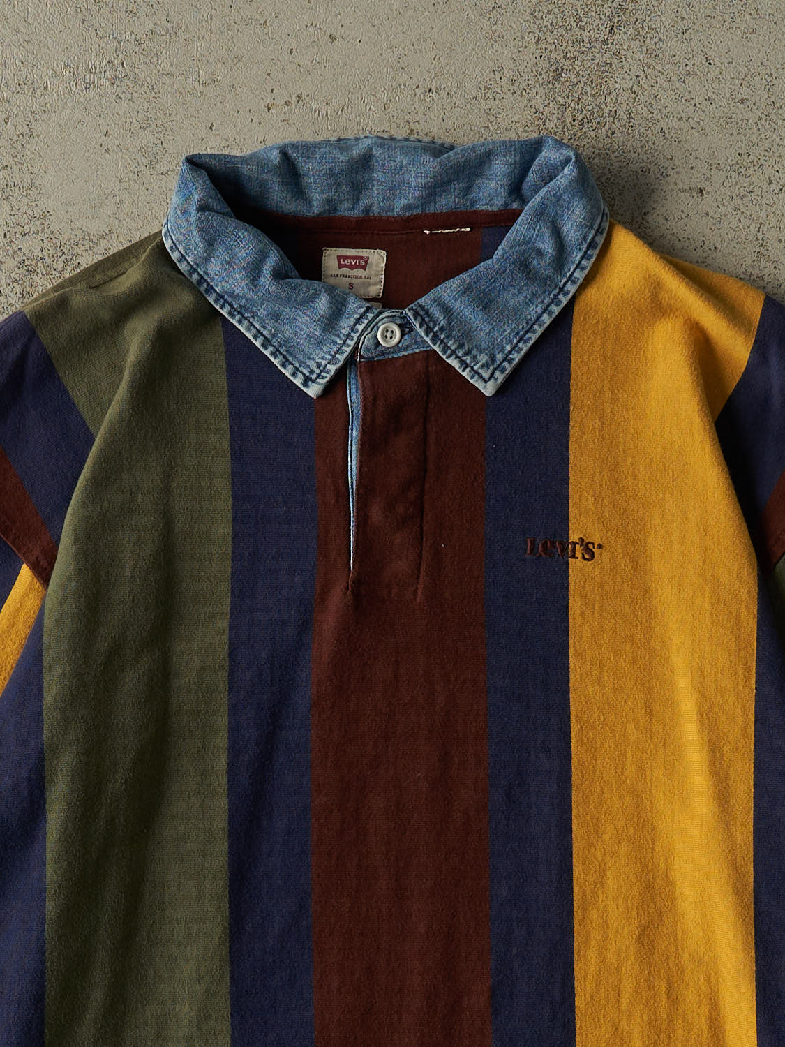 Vintage 90s Green Levi's Quarter Button Long Sleeve (L/XL)