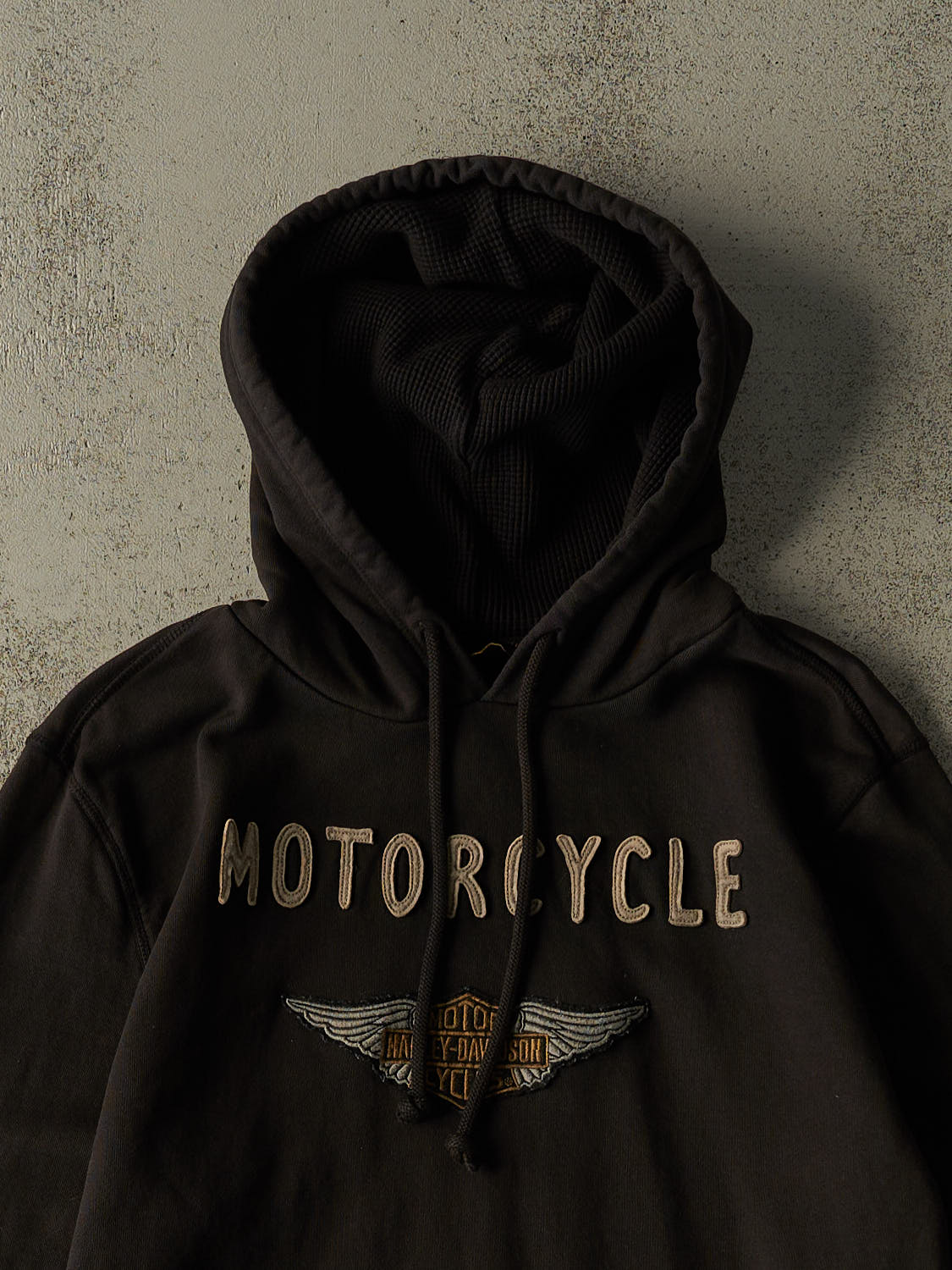 Vintage Y2K Black Harley Davidson Embroidered Hoodie (M/L)