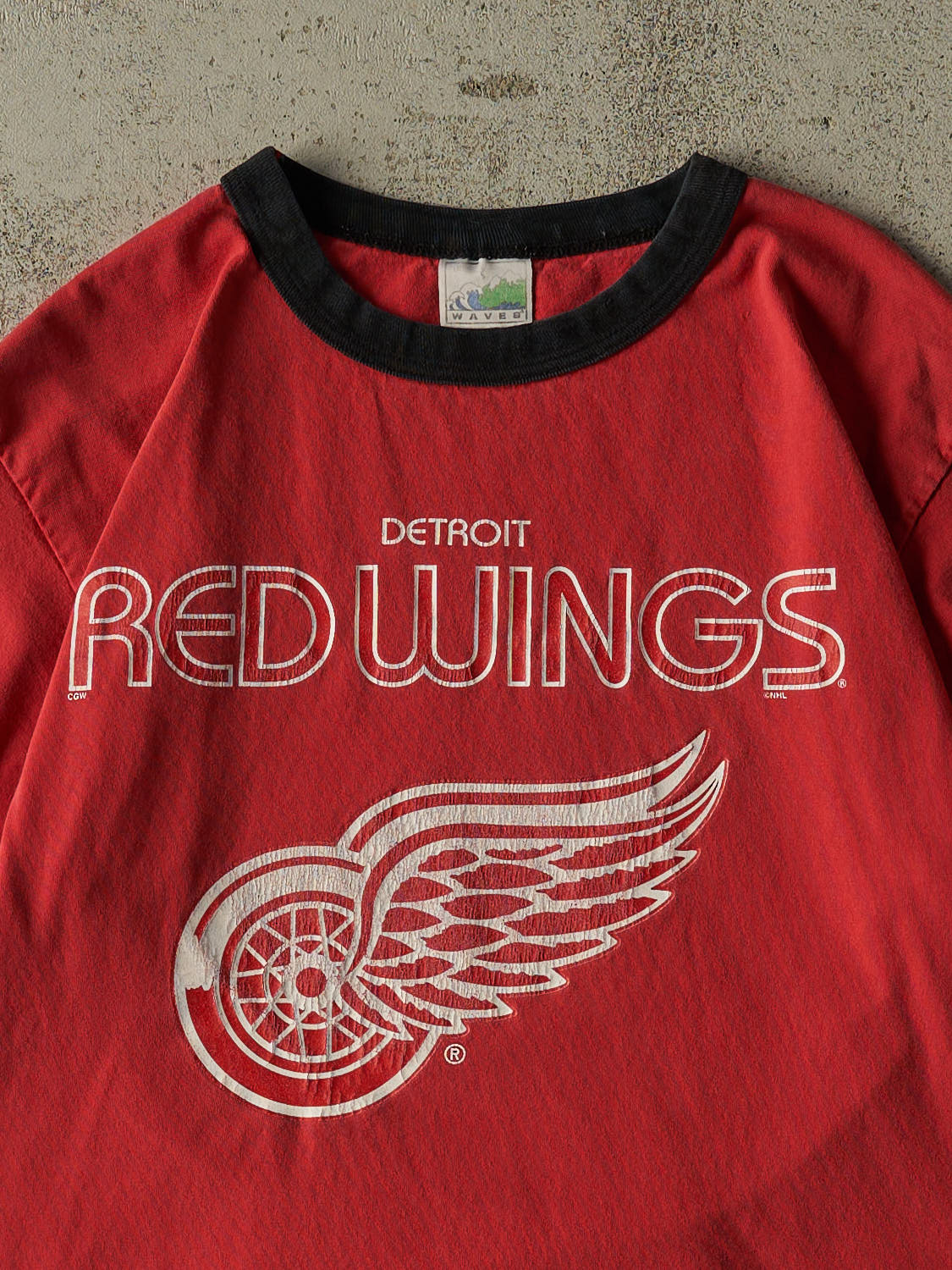 Vintage 90s Red Detroit Red Wings Ringer Tee (M/L)