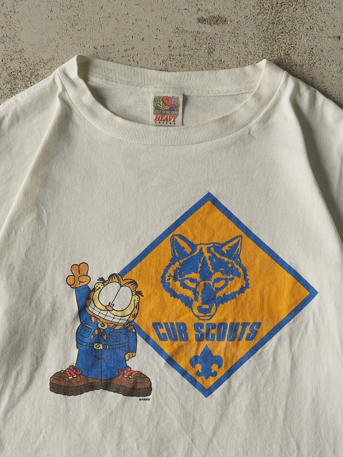 Vintage 90s White Cub Scouts x Garfield Tee (M)