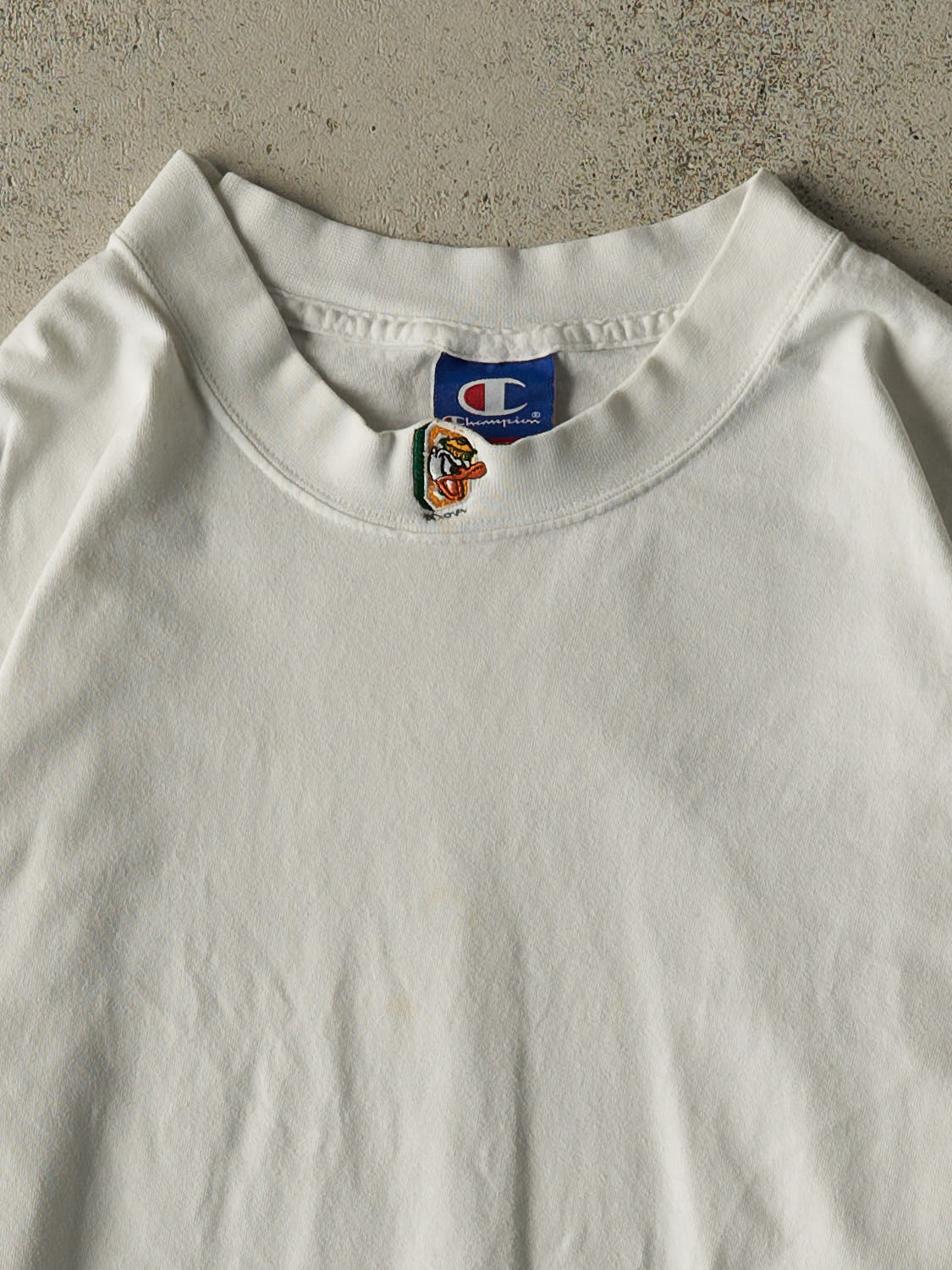 Vintage 90s White University of Oregon x Champion Long Sleeve (L/XL)