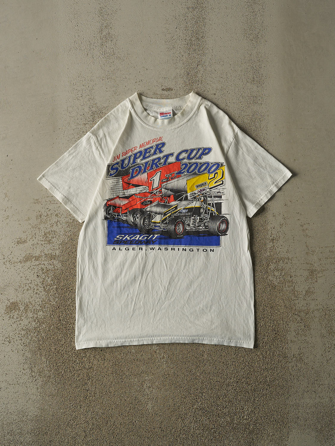 Vintage 00' White Skagit Speedway Racing Tee (S/M)