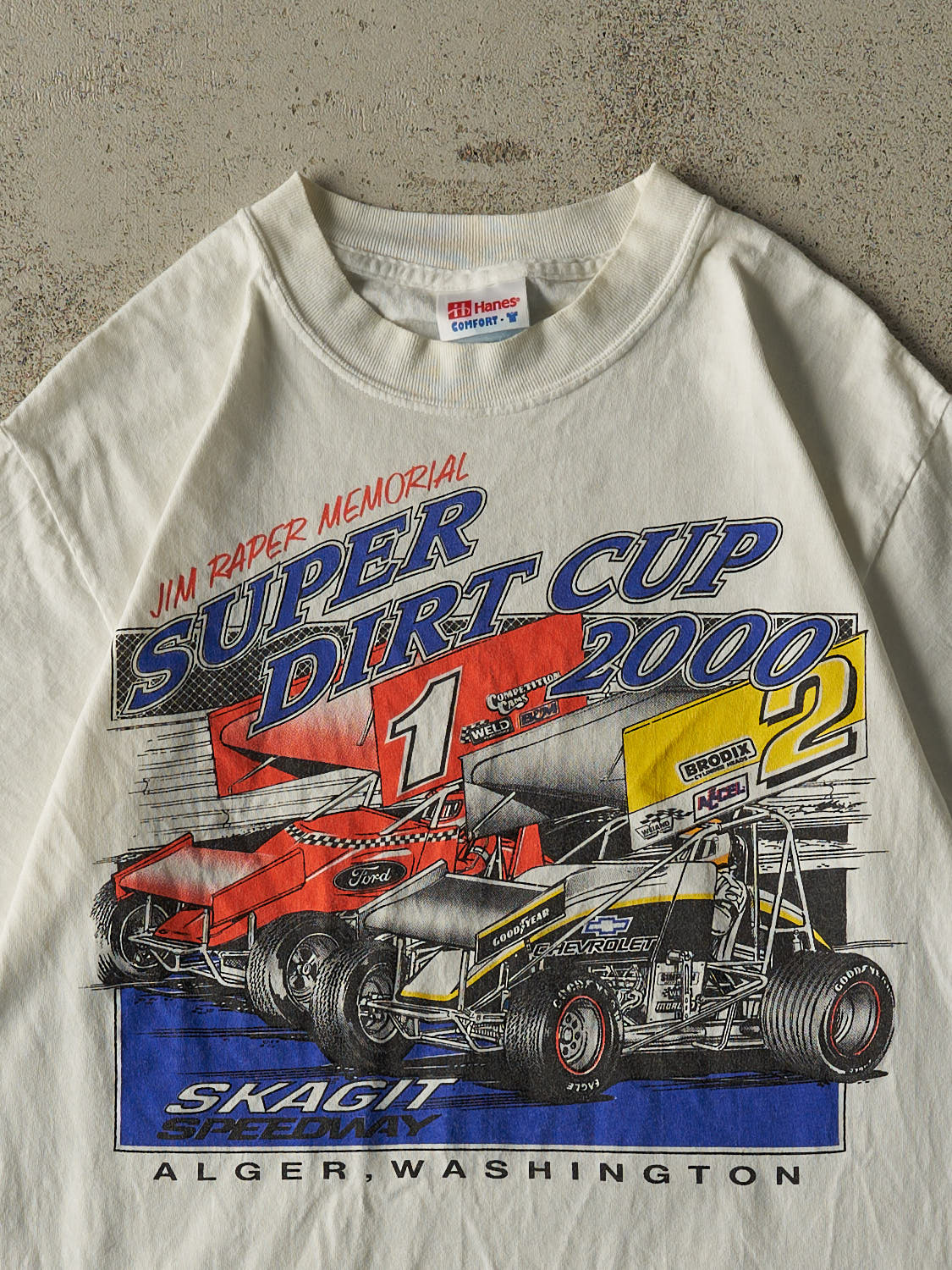 Vintage 00' White Skagit Speedway Racing Tee (S/M)