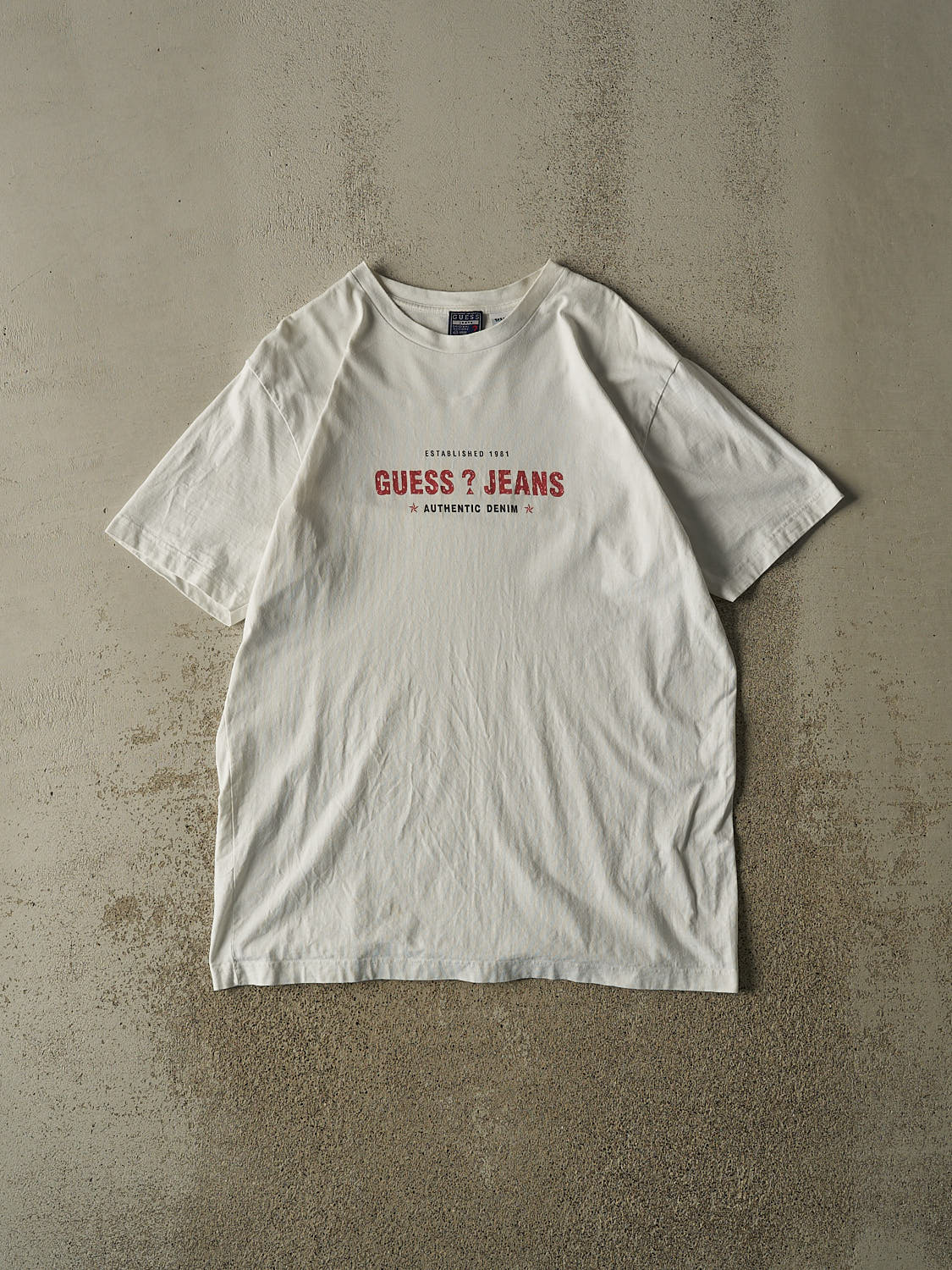 Vintage 90s White Guess Jeans Tee (XL)