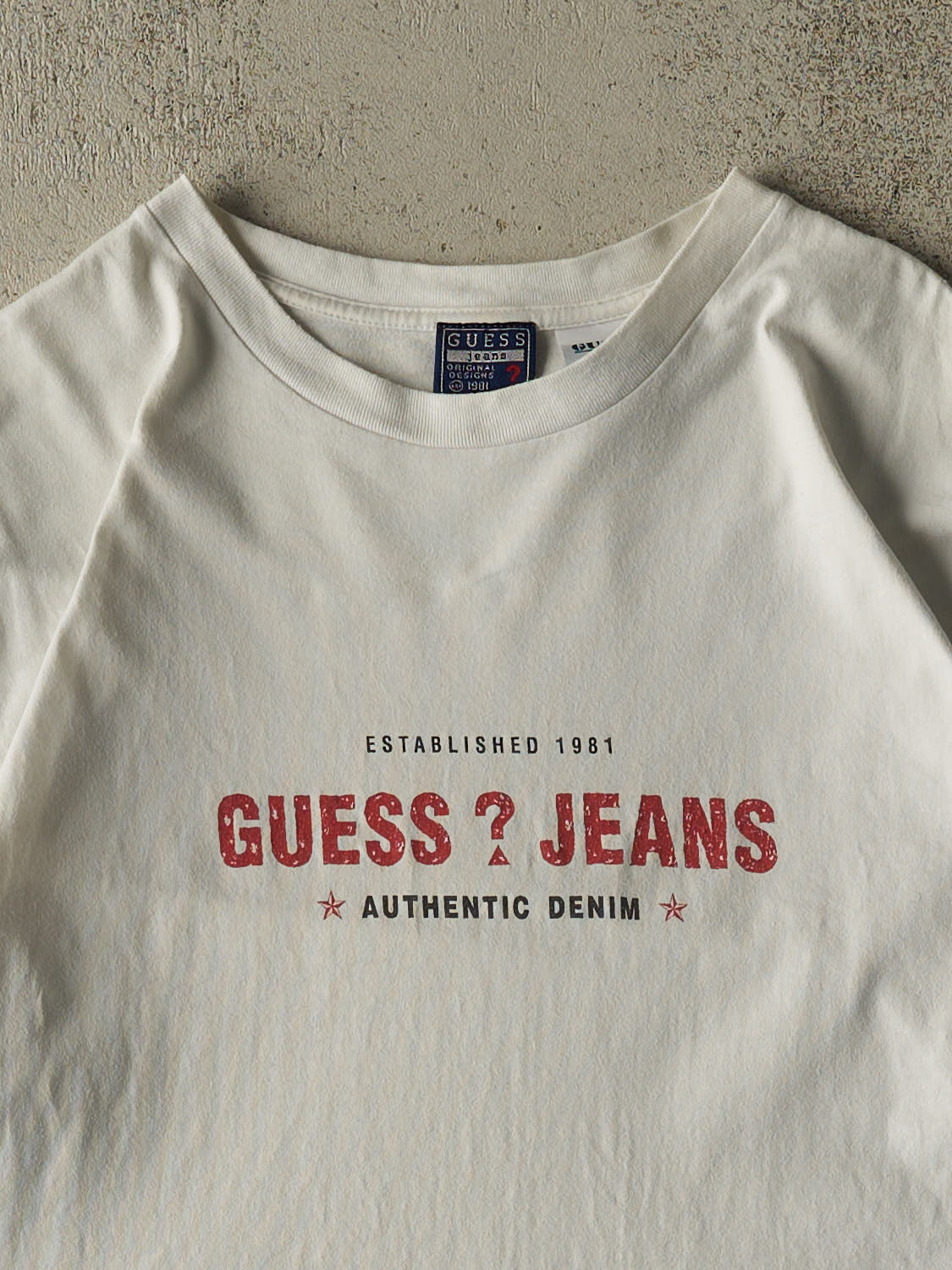 Vintage 90s White Guess Jeans Tee (XL)