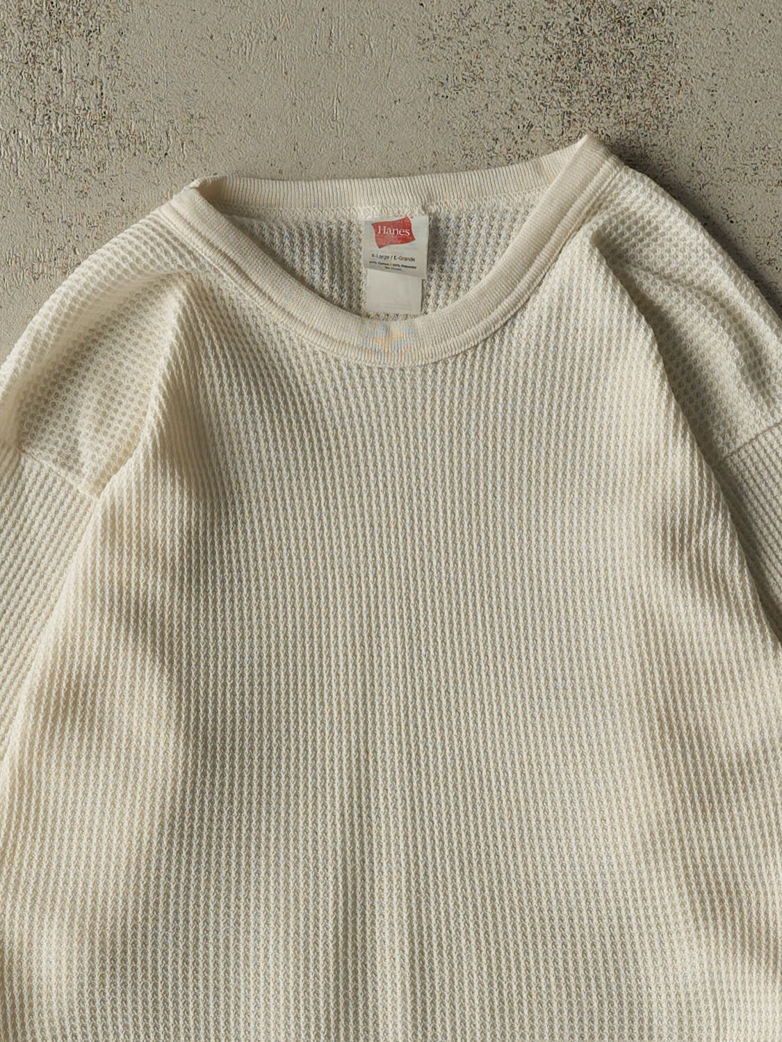 Vintage 90s White Thermal Long Sleeve (XS/S)