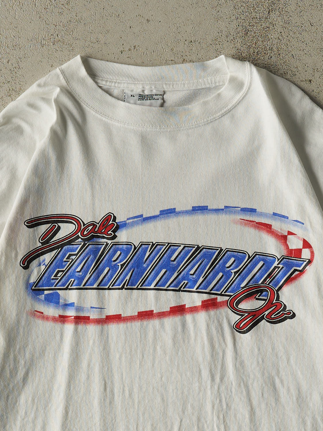 Vintage 90s White Dale Earnhardt Jr Racing Tee (XL)