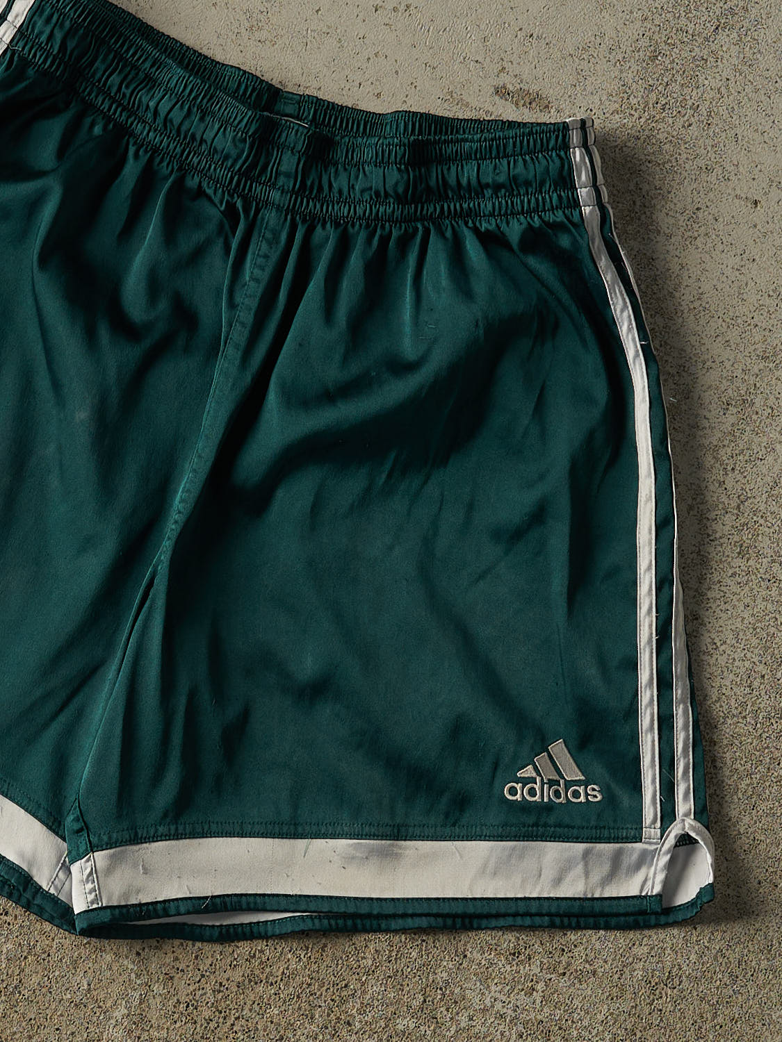 Vintage Y2K Green Adidas Track Shorts (28x6.5)