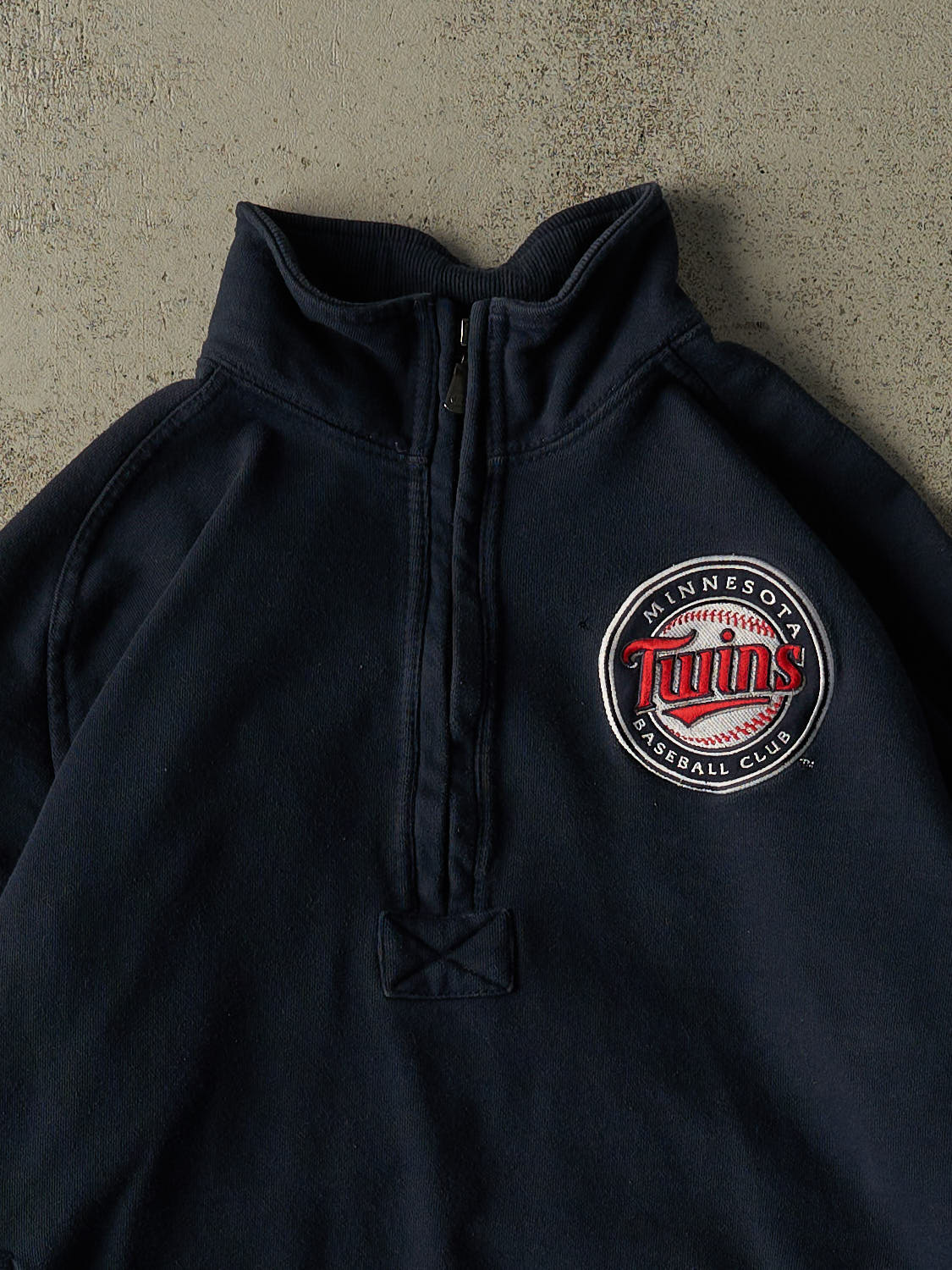 Vintage Y2K Navy Blue Minnesota Twins Embroidered Quarter Zip (L)
