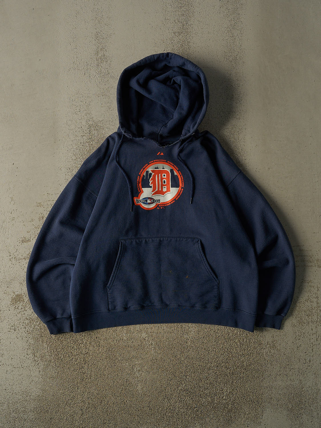 Vintage 06' Navy Blue Detroit Tigers World Series Hoodie (L/XL)