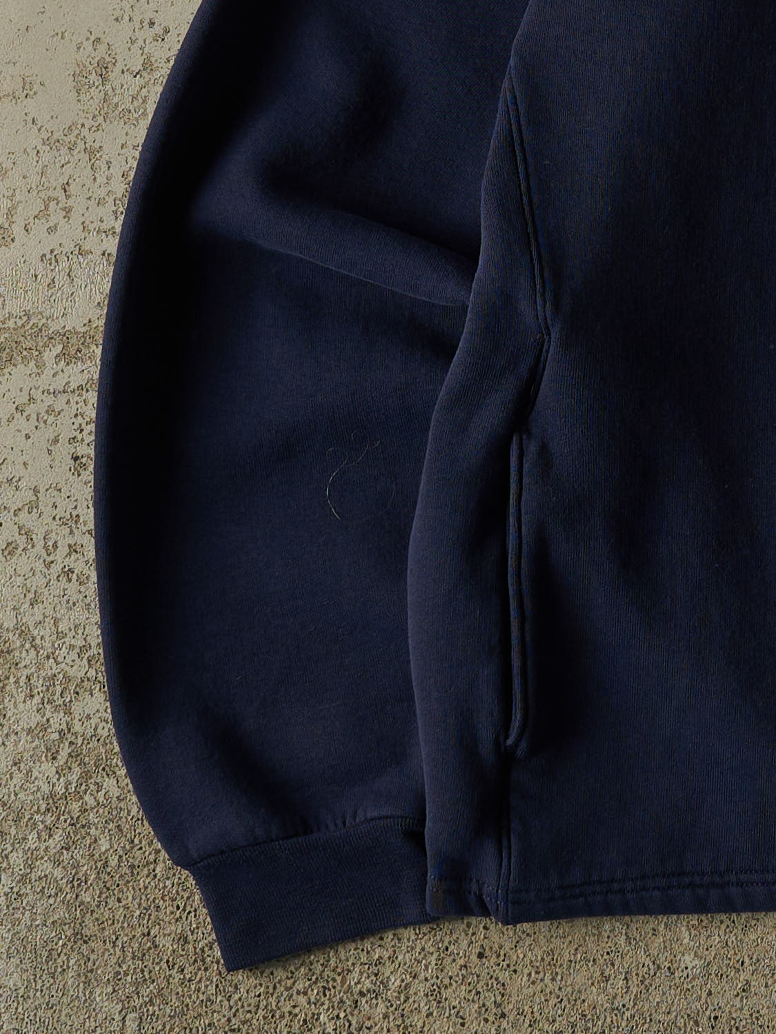 Vintage Y2K Navy Blue Russell Athletic Blank Quarter Zip (M)
