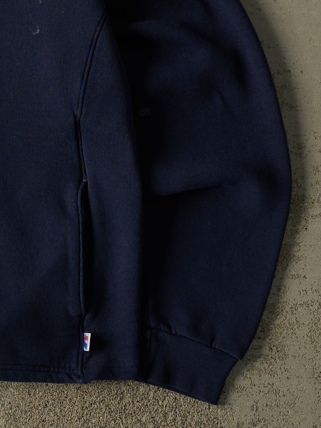 Vintage Y2K Navy Blue Russell Athletic Blank Quarter Zip (M)