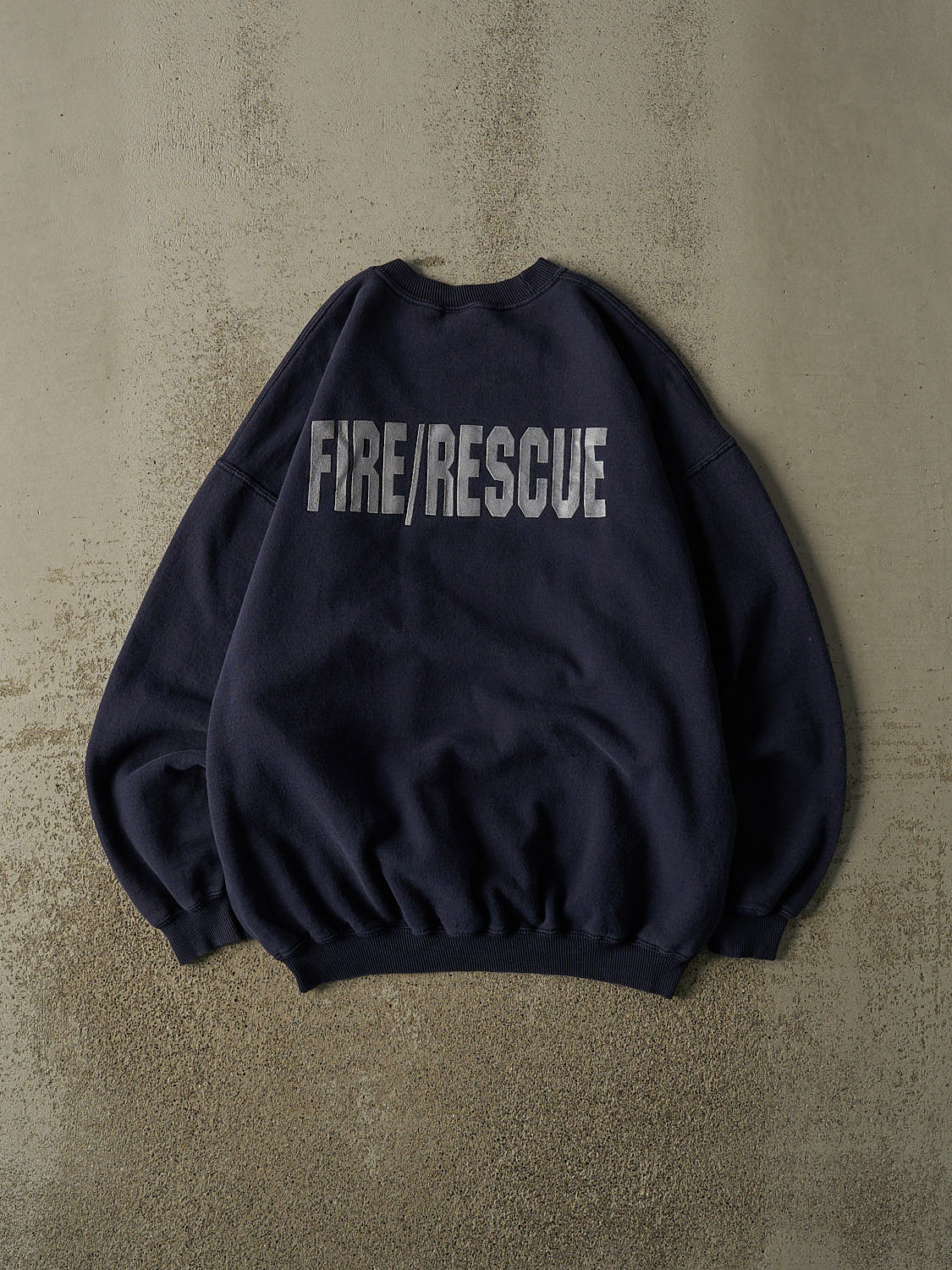 Vintage Y2K Navy Blue Fire Rescue Crewneck (XL)