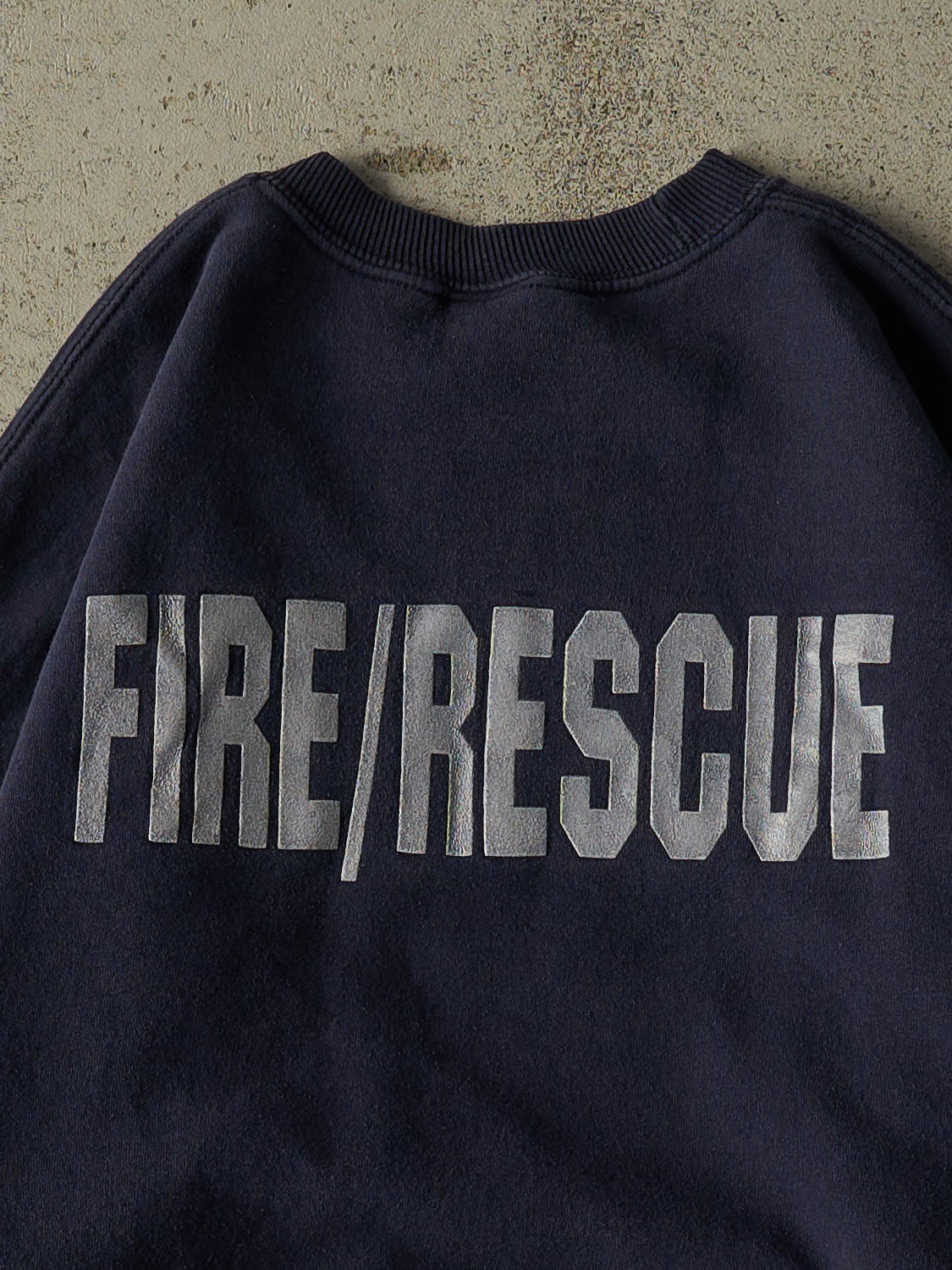 Vintage Y2K Navy Blue Fire Rescue Crewneck (XL)